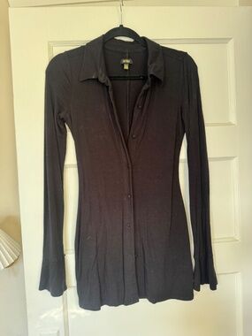 AFRM long black button down
